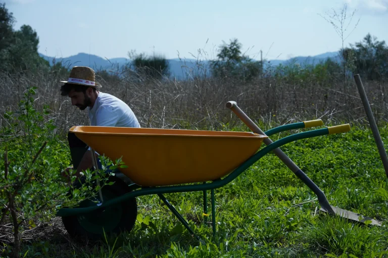 Matteo con la carretilla